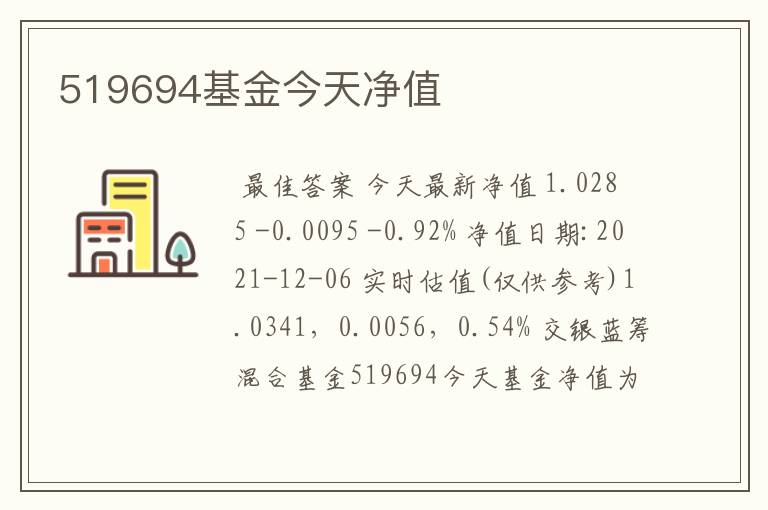 519694基金今天净值